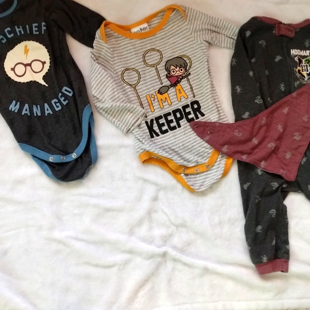Harry Potter 12 month onsies, pajamas and bib